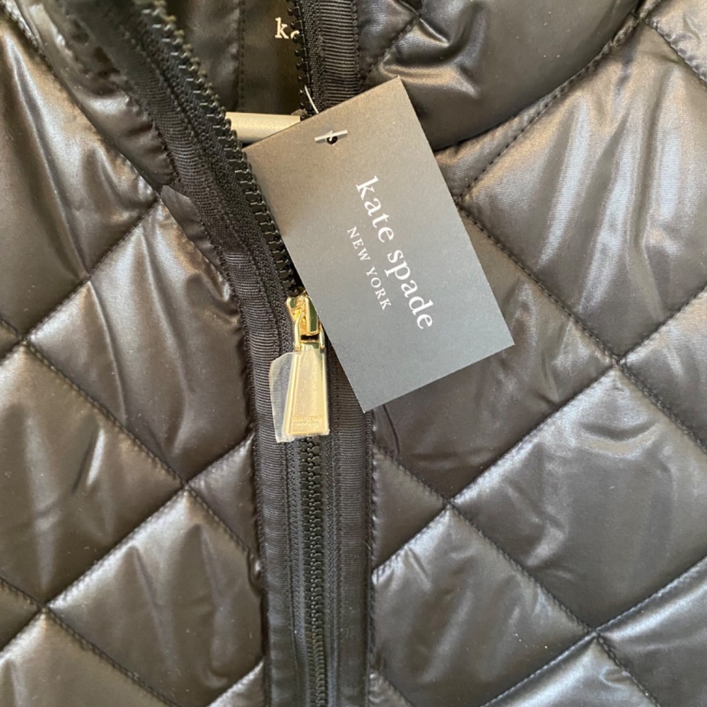 Kate Spade New York Black Quilted Vest Small NWT - Picture 4 of 7